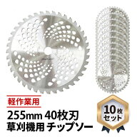 チップソー 草刈り機 替え刃 255mm 40P 10枚セット 刈払機 草刈機 替刃 穴径25.4mm 軽量 除草 雑草 農業 …