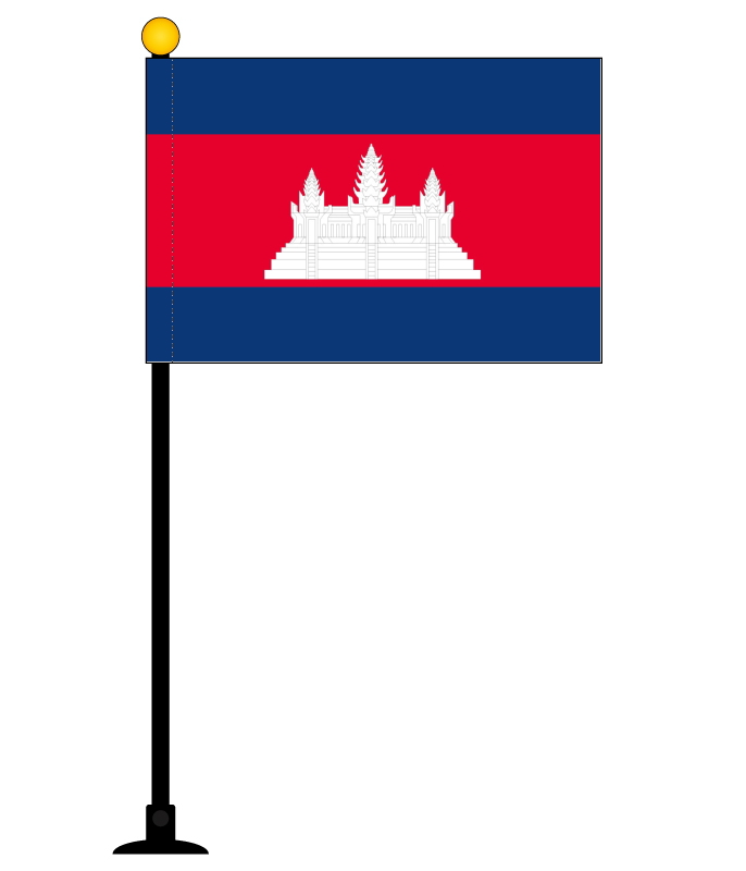 カンボジア 国旗 ミニフラッグ 旗サイズ10.5×15.7cm テトロンスエード製 ポール27cm 吸盤のセット 日本製 世界の国旗シリーズ |  トスパ世界の国旗販売ショップ