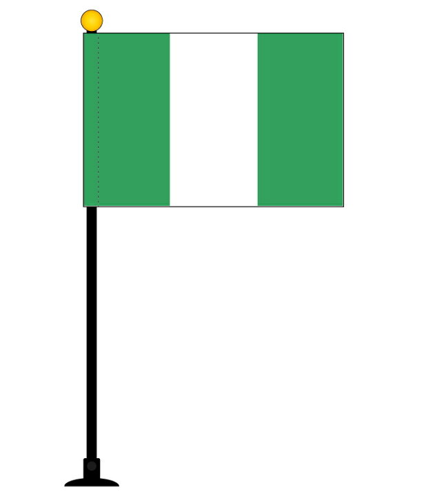 楽天市場 ナイジェリア 国旗 ミニフラッグ 旗サイズ10 5 15 7cm テトロンスエード製 ポール27cm 吸盤のセット 日本製 世界の国旗シリーズ トスパ世界の国旗販売ショップ