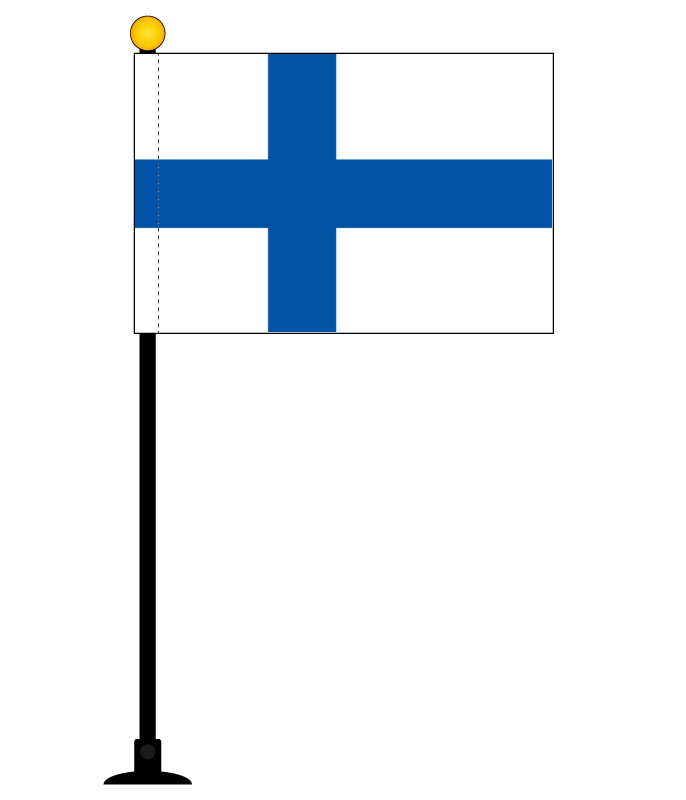 インテリアに最適 ポール 吸盤付きフラッグ フィンランド 国旗 ミニフラッグ ポール27cm テトロンスエード製 定番のお歳暮＆冬ギフト 2021人気特価 日本製 世界の国旗シリーズ 旗サイズ10.5×15.7cm 吸盤のセット