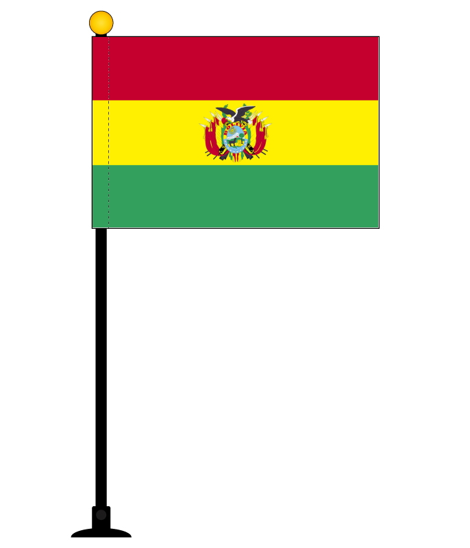 インテリアに最適 ポール 吸盤付きフラッグ ボリビア 国旗 ミニフラッグ 旗サイズ10 5 15 7