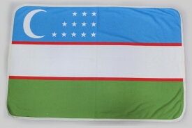 TOSPA 世界の国旗 ひざ掛け ブランケット ウズベキスタン国旗柄(フリース生地 日本製）スポーツ観戦応援用フラッグ