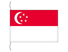 TOSPA シンガポール 国旗 卓上旗 旗サイズ16×24cm テトロントロマット製 日本製 世界の国旗シリーズ