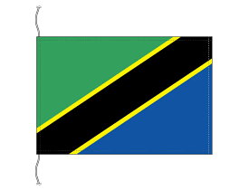 TOSPA タンザニア 国旗 卓上旗 旗サイズ16×24cm テトロントロマット製 日本製 世界の国旗シリーズ