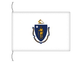 TOSPA マサチューセッツ州旗 卓上旗[アメリカ合衆国の州旗 16×24cm 高級テトロン製]