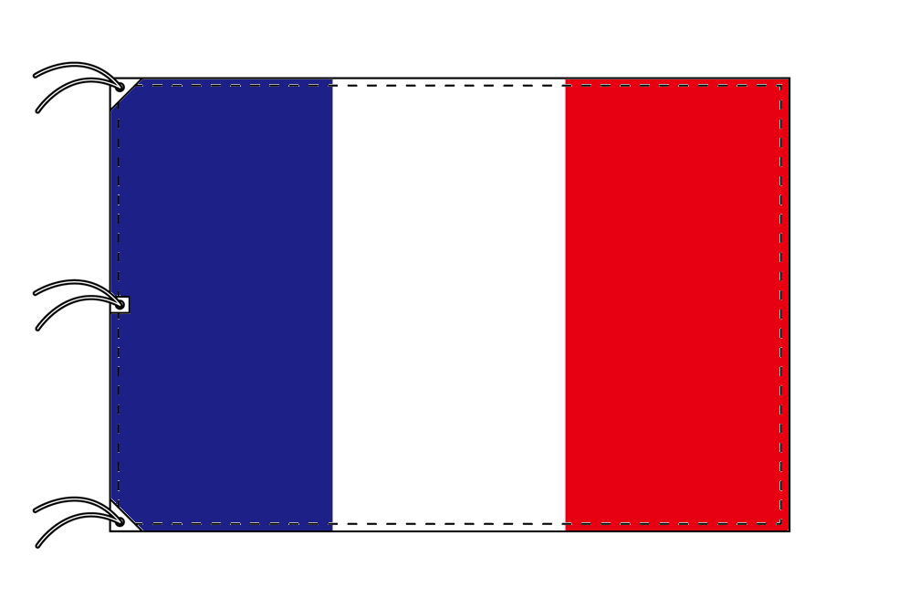 TOSPA フランス 国旗 200×300cm テトロン製 日本製 世界の国旗シリーズ｜トスパ世界の国旗販売ショップ