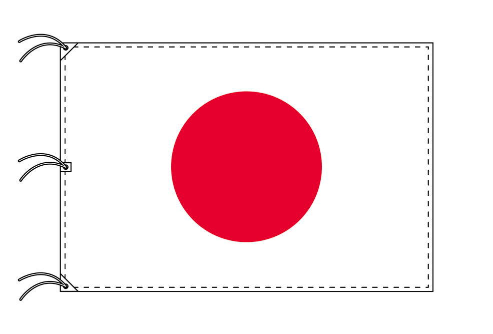 TOSPA 日本 国旗 200×300cm テトロン製 日本製 世界の国旗シリーズ-