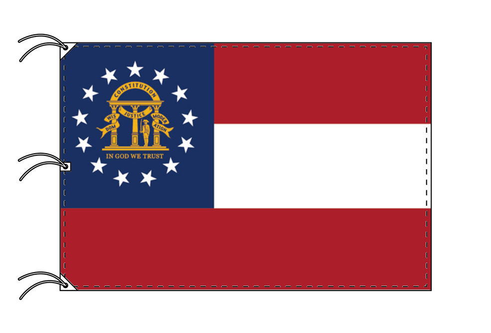 TOSPA ジョージア州旗[アメリカ合衆国の州旗 140×210ｃｍ 高級テトロン製]