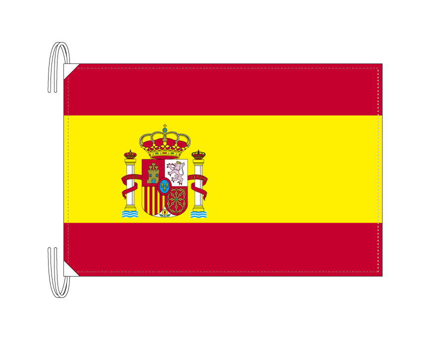 ちょっと大きめ手旗サイズの国旗 200ヶ国常備在庫 スペイン 国旗 紋章入り Lサイズ 世界の国旗シリーズ 女性に人気！ 日本製 テトロン製 流行のアイテム 50×75cm
