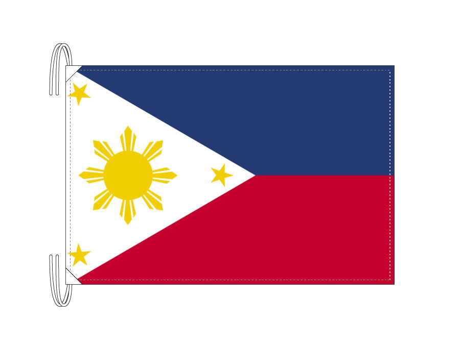 ★ちょっと大きめ手旗サイズの国旗！200ヶ国常備在庫！★ フィリピン 国旗 Lサイズ 50×75cm テトロン製 日本製 世界の国旗シリーズ