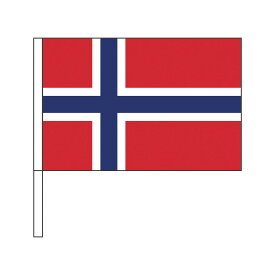 TOSPA ノルウェー 国旗 応援手旗SF 旗サイズ20×30cm ポリエステル製 ポール31cmのセット