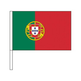 TOSPA ポルトガル 国旗 応援手旗SF 旗サイズ20×30cm ポリエステル製 ポール31cmのセット