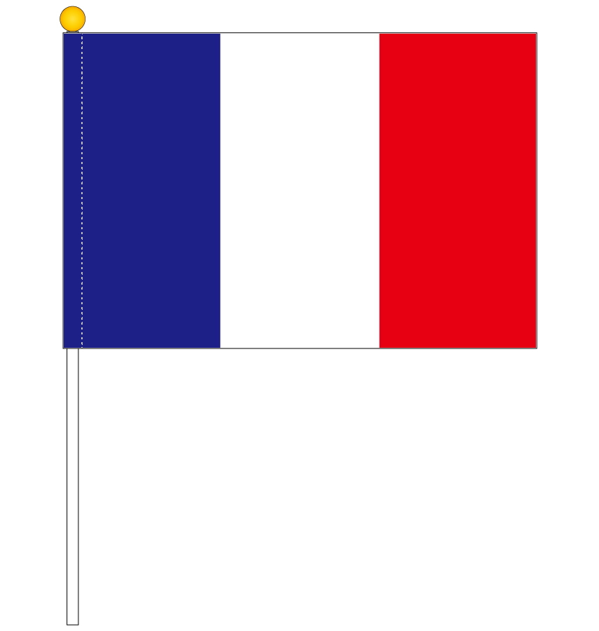 携帯に最適なP-flag 組み立て式ポール付セット フランス国旗 ポータブルフラッグ テトロン製 2020新作 流行のアイテム 世界の国旗シリーズ 日本製 旗サイズ25×37.5cm