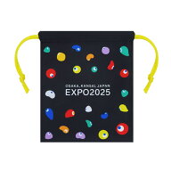 EXPO2025 VI ミニ巾着 ともだち 黒 2025大阪・関西万博公式ライセンス商品