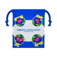 EXPO2027 トゥンクトゥンク ミニ巾着（きんちゃく） 青 2027国際園芸博公式ライセンス商品