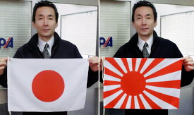 TOSPA 日の丸日本国旗と海軍旗のセット Mサイズ テトロン製 34×50cm 日本製