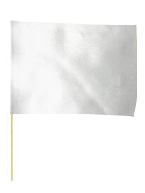 無地色旗 サテン大旗 シルバー(14551) 運動会向け 44×59cm 棒付き 素材ポリエステルサテン