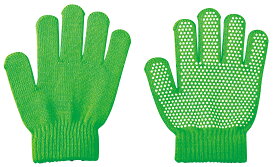低学年向け カラーのびのび手袋 すべり止め付 蛍光グリーン(14806) 2個組 13×15cm（伸びてない状態）素材 アクリル ナイロン