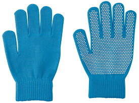 中・高学年向け カラーのびのび手袋 大 すべり止め付 青(14808) 2個組 13×15cm（伸びてない状態）素材 アクリル ナイロン