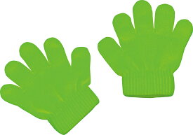 幼児用 ミニのびのび手袋 蛍光グリーン(2118) 2個組 11×12cm（伸びてない状態）素材 アクリル ナイロン