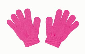 低学年用カラーのびのび手袋 蛍光ピンク(2266) 2個組 13×15.5cm（伸びてない状態）素材 アクリル ナイロン
