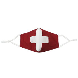 TOSPA 洗える国旗柄マスク スイス ポリエステル100% 耳が痛くなりにくい耳ゴム紐 アジャスター付き