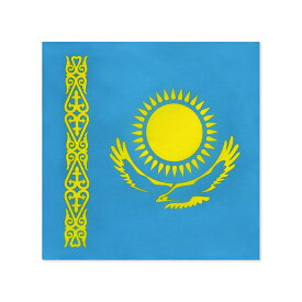 TOSPA バンダナ カザフスタン 国旗柄 綿100％ 52×52cm 日本製 お弁当チーフ ハンカチ