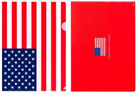 TOSPA クリアファイル アメリカ USA 国旗柄 31cm×22cm A4サイズ対応 日本製