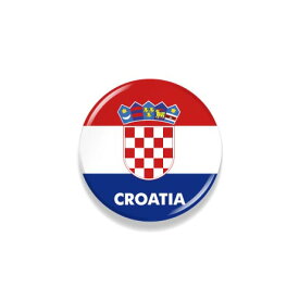 TOSPA 缶バッジ クロアチア 国旗柄 直径約3cm 世界の国旗缶バッジ シリーズ