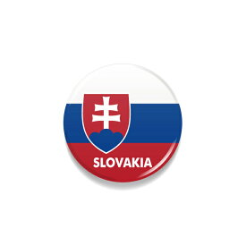 TOSPA 缶バッジ スロバキア 国旗柄 直径約3cm 世界の国旗缶バッジ シリーズ