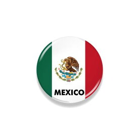 TOSPA 缶バッジ メキシコ 国旗柄 直径約3cm 世界の国旗缶バッジ シリーズ