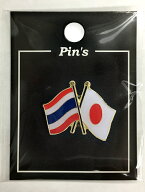 TOSPA ピンバッジ2ヶ国友好 日本国旗 タイ国旗 約20×20mm