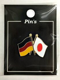 TOSPA ピンバッジ2ヶ国友好 日本国旗 ドイツ国旗 約20×20mm
