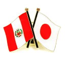 TOSPA ピンバッジ2ヶ国友好 日本国旗 ペルー国旗 約20×20mm