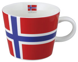 フラッグマグカップ ノルウェー 国旗柄 満水容量380ml 陶磁器製 日本製