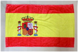 TOSPA ブランケット スペイン 国旗柄 紋章入り 約60×90cm マイクロファイバー生地 スポーツ観戦応援フラッグ兼用ひざ掛け
