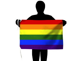 TOSPA レインボーフラッグ(LGBT) Lサイズ 50×75cm テトロン製 日本製