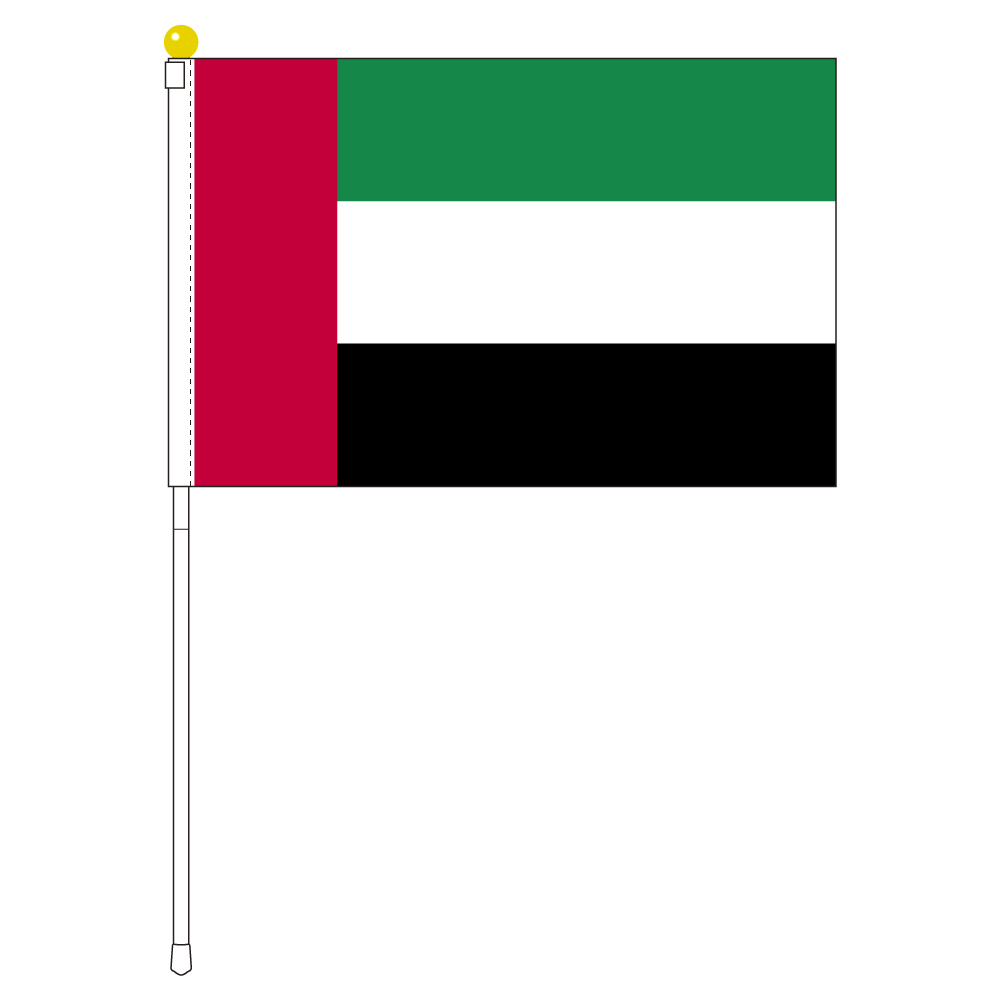 TOSPA アラブ首長国連邦 UAE 国旗 ポータブルフラッグ 旗サイズ25×37.5cm テトロン製 日本製 世界の国旗シリーズ |  トスパ世界の国旗販売ショップ