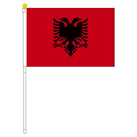 TOSPA アルバニア 国旗 ポータブルフラッグ 旗サイズ25×37.5cm テトロン製 日本製 世界の国旗シリーズ