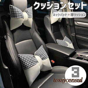 クッションセット 2点セット 背もたれ クッション 低反発 ネックパッド+腰クッション 腰楽クッション ソファクッション 自宅用 運転 背中 背当て ネックパッド車 首 運転 車用品 旅行 ドラ