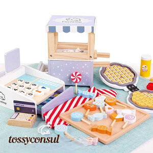 木製 おままごと ワッフル キャンディ ポップコーン キャッシャーセット ごっこ遊び 木のおもちゃ 子供 キッズ 木のおままごと 女の子 男の子 ままごと 学習 知育玩具 出産祝い 入園お祝い