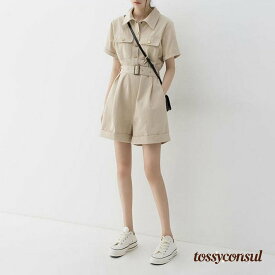 新生活応援 サロペット オーバーオール パンツ レディース 40代 春夏新作 ショット丈 ワイドパンツ ゆったり 半袖 サロペット オシャレボトムス 着痩せ カジュアル韓国風
