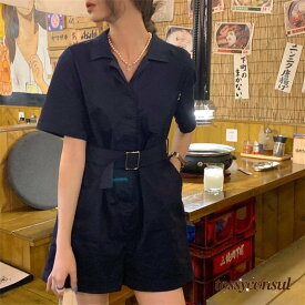 新生活応援 サロペット オーバーオール パンツ レディース 40代 春夏新作 ショット丈 ワイドパンツ ゆったり 半袖 サロペット ボトムス オシャレ通勤 カジュアル韓国風
