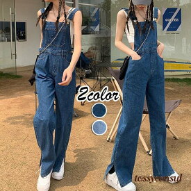[ポイント最大20倍] サロペット オーバーオール レディース 40代 ワイトパンツ ロングパンツ ストレートパンツ ゆったり ボトムス カジュアル 大きいサイズ 春夏 オシャレ 着痩せ プレゼント ギフト 新生活