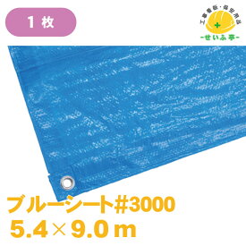 ブルーシート 厚手 防水 サイズ 価格 ロール カラー 大きい★【ブルーシート #3000 5.4m×9.0m 1枚 厚手タイプ ハトメあり】