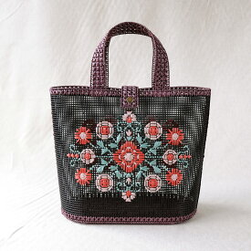 子供 手芸 エコクラフト キット 草花刺しゅうのバッグ 夏休み 冬休み 工作 自由研究 小学生 中学生 簡単 初心者 ハマナカ【L】