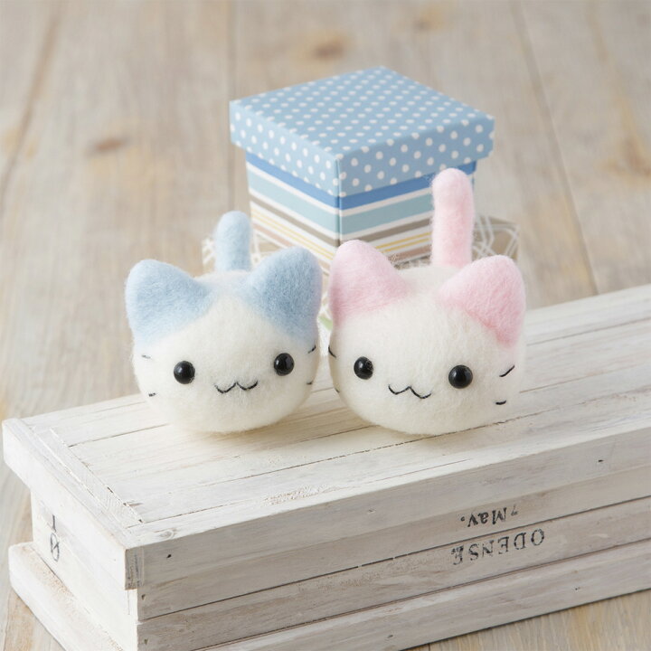 楽天市場 羊毛フェルト キット 猫 初心者向け Pastelにゃんころ ネコ はっとりみどり 簡単 手作りキット ハマナカ 手芸 Fanmary ファンメアリー