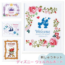 ディズニー 刺繍キット オリムパス ディズニーキャラクター ウェルカムボード Disney Series ラプンツェル アナと雪の女王 ドナルド＆デイジー チップ＆デール 初級者 中級者 刺しゅう ハンドメイド おしゃれ 手芸 結婚式 yp