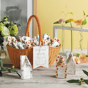 フェリール(ハートパイミニ)36個セット ウェルカムオブジェ 結婚式 プチギフト お見送り かご付きお菓子 名入れ 名前入り 挙式日 ナチュラル ウェディング パーティー 二次会 ギフト 送賓