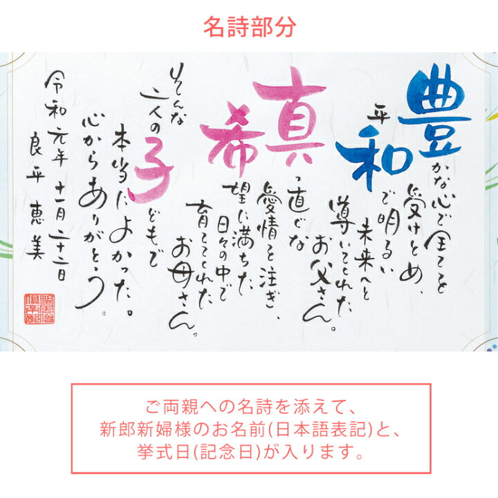 両親 プレゼント 結婚式 感謝の記憶 2人用 親ギフト 名詩ポエム 名入れ 贈呈品 ウェディング 記念品 挙式日